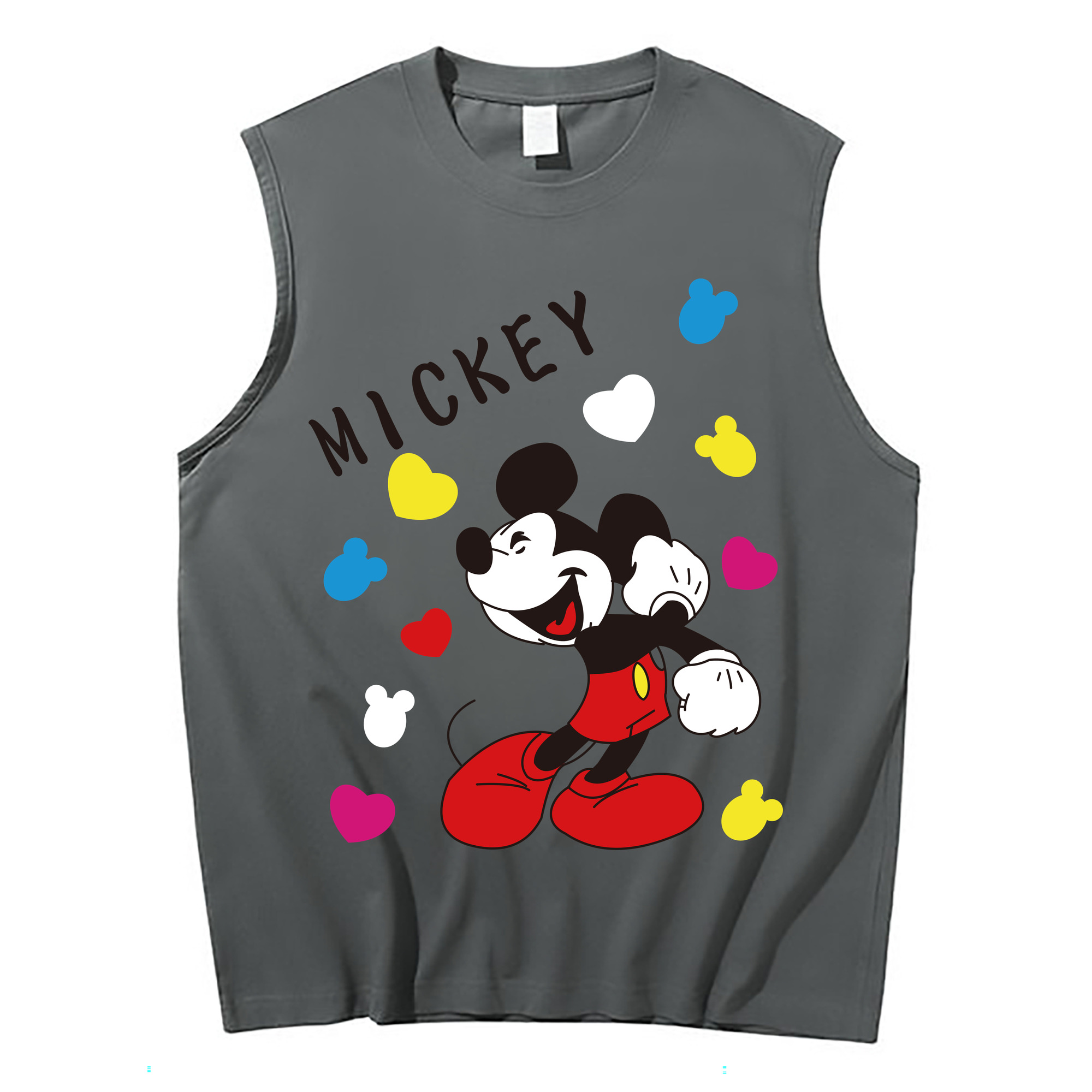 ミッキーマウス Mickey Mouse コットン100％タンクトップ（フロントプリント）